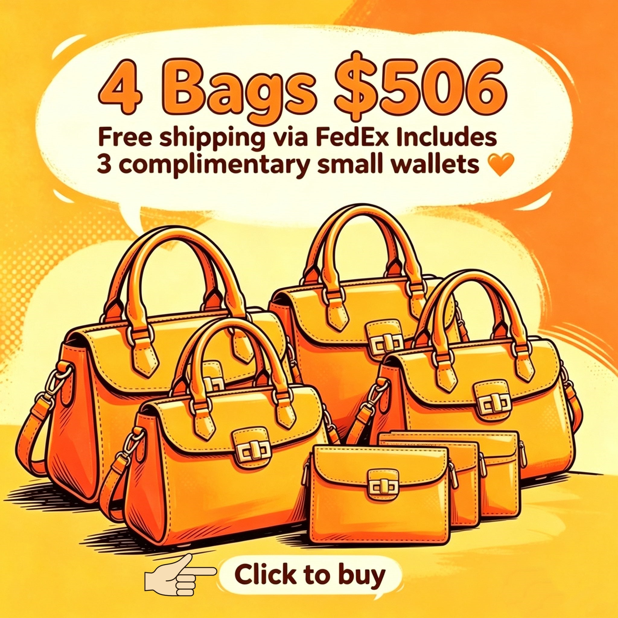 4 bags + 3 small wallets