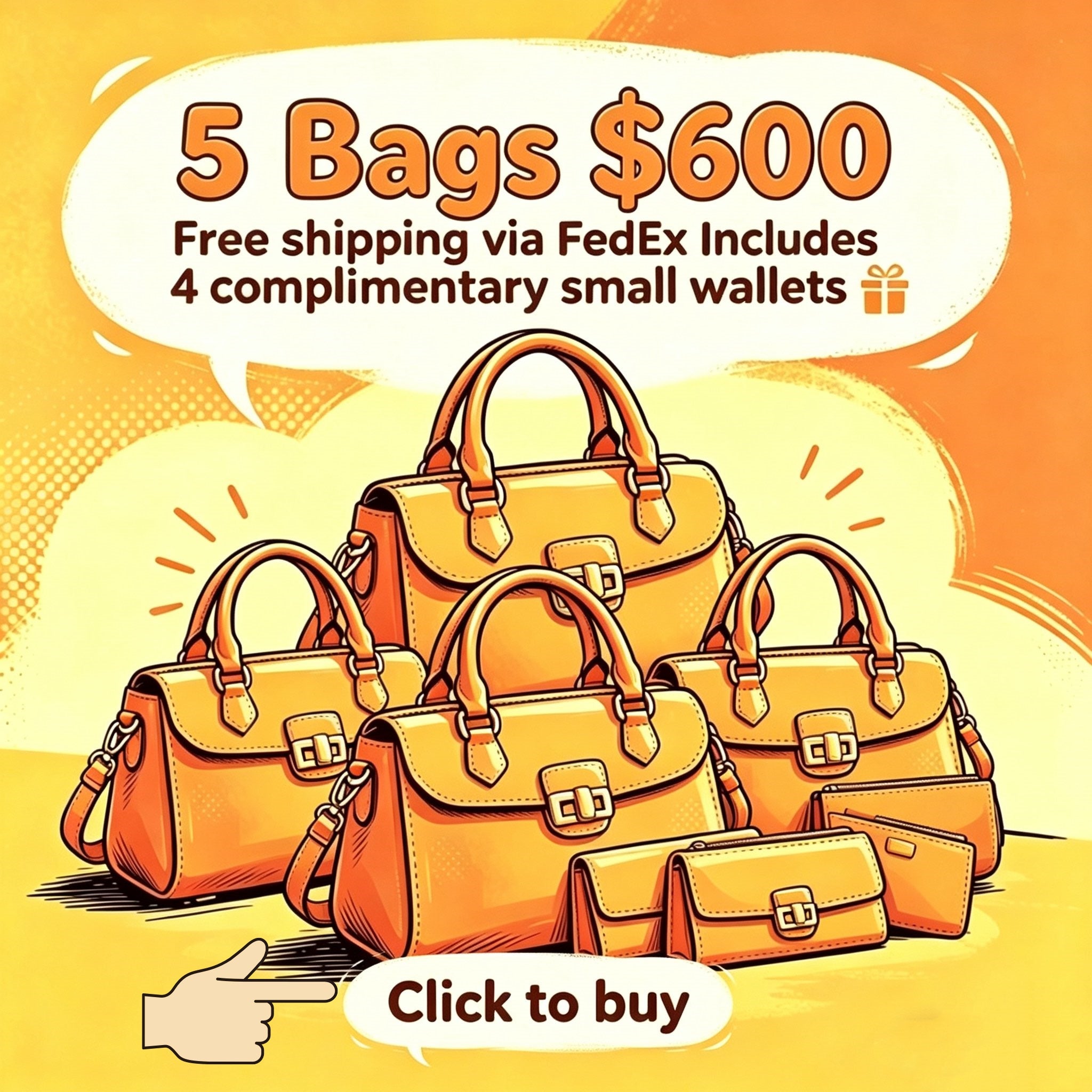 5 bags + 4 small wallets